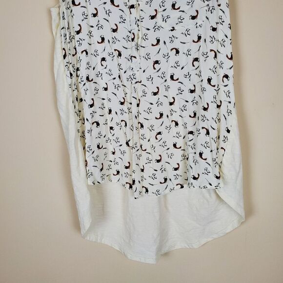 Porridge Anthropologie Bird Print Popover Blouse Size small - Picture 3 of 8